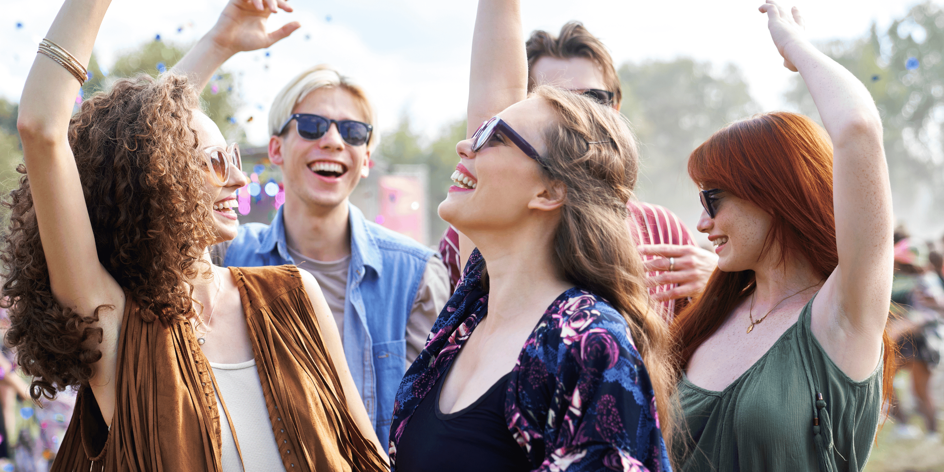 Group of people enjoying a festival