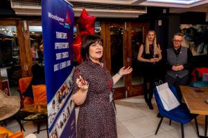 Lisa Davies speaking at Midlands launch event