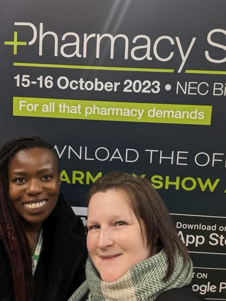 Woodspeen Training pharmacy tutors outside The Pharmacy Show at Birmingham NEC